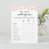 Baby shower Scattergories jeu de fête Carte (Debout devant)