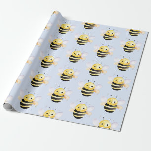 Baby shower, schattig waterverf bijenontwerp cadeaupapier