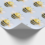 Baby shower, schattig waterverf bijenontwerp cadeaupapier (Hoek)
