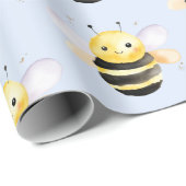 Baby shower, schattig waterverf bijenontwerp cadeaupapier (Rol Hoek)