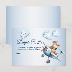 Baby shower Schattige Baby Beer Pilot Blue Airplan Informatiekaartje