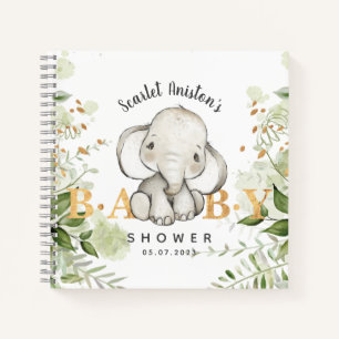 Baby shower Schattige Olifant Greenery Gastenboek Notitieboek