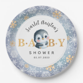 Baby shower Schattige Pinguïn Papier Borden Papieren Bordje