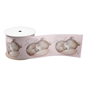 Baby shower, schattige slapende teddybeer lint