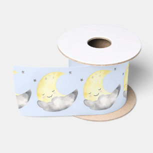 Baby shower, schattige waterverf slaapmaan lint