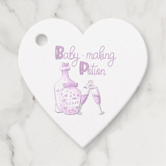 Baby shower Schattigee Lila Baby Making Potion Bedankjes Labels (Voorkant)