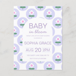 Baby shower Schattigee Paarse Roze Daisy Flower Briefkaart