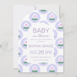 Baby shower Schattigee Paarse Roze Daisy Flower Kaart