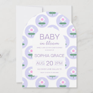 Baby shower Schattigee Paarse Roze Daisy Flower Kaart