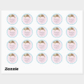 Baby shower "Schildpad/Roze" Stickers 1 1/2" of 3" (Vel)