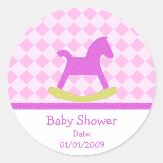 Baby shower schommelpaard Stickers (Voorkant)