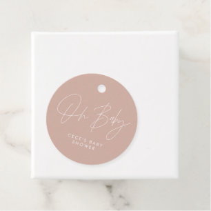 Baby shower script modern girly blush roze elegant bedankjes labels