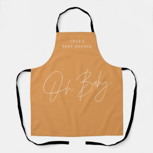 Baby shower script modern vet oranje elegant schort
