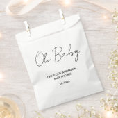 Baby shower script modern wit en zwart elegant bedankzakje (Geknipt)