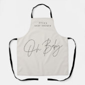 Baby shower script modern zwart en crème elegant schort (Voorkant)