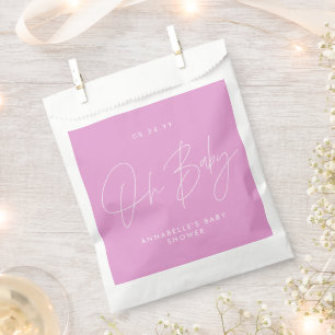 Baby shower script moderne cerise roze gast bedankzakje