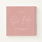 Baby shower script moderne roos roze gast notitieboek (Achterkant)
