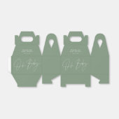 Baby shower script moderne sage green elegant bedankdoosjes (Uitgevouwen)