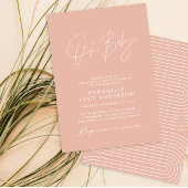 Baby shower script moderne wazige roze elegant kaart