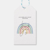 Baby shower script regenboog dank u cadeaulabel (Voorkant)