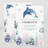 Baby shower Sea Life Invitation (Devant / Derrière)