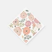 Baby shower servetten -  Roos (Hoek)