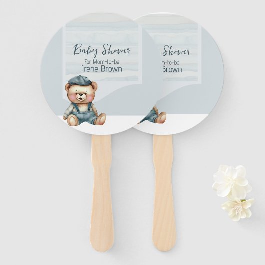 Baby shower set van fans handwaaier (Voorkant en achterkant)