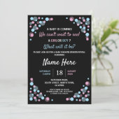 Baby shower Sexe Révéler Pink Blue Dots Invitation (Debout devant)