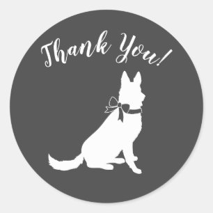 Baby shower Shepherd Dog Genderless Ronde Sticker