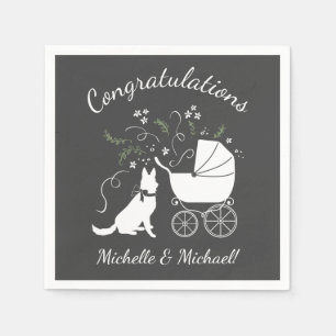 Baby shower Shepherd Dog Genderless Servet