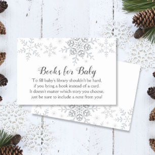 Baby shower Silver Snowflakes Apportez un livre