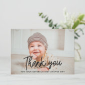 Baby shower simple merci carte photo (Debout devant)