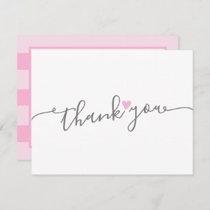 Baby shower simple rose Coeur fille Merci