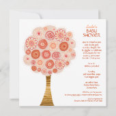 Baby shower Sinaasappel Blossom Tree Custom Invita Kaart (Achterkant)