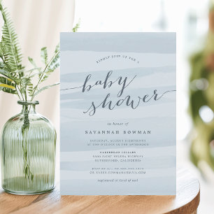 Baby shower Sky Blue Watercolor Invitation