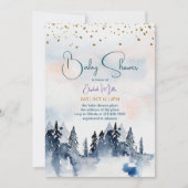 Baby shower sneeuwwinterlandschap kaart (Voorkant)