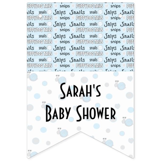 Baby shower "Snips and Snails," Swallowtail Banner (Tweede vlag)