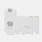 Baby shower - snoepgoed druppelt in Glitter Silver Bedankdoosjes (Uitgevouwen)