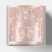 Baby shower snoepjes drijft Roos Glitter Effect Bedankdoosjes (Bovenkant)