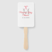 Baby shower snoepriet kerstvakantie monogram handwaaier (Achterkant)