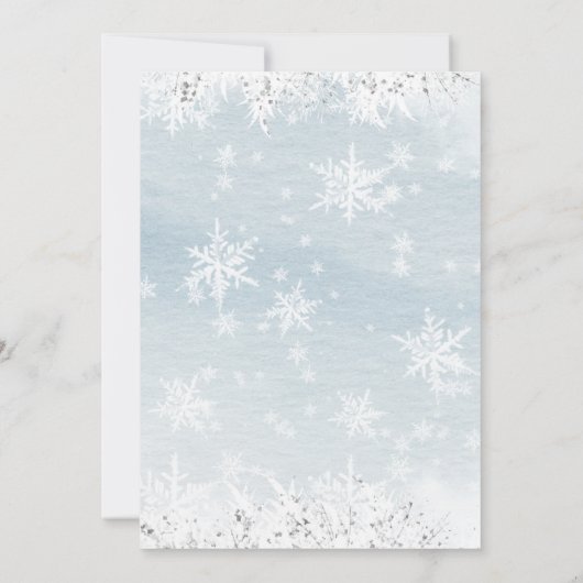 Baby shower Snowflake Invitation Garçon Un peu de  (Dos)
