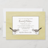 Baby shower Songbird Pair | Invitation jaune (Devant)