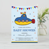 Baby shower sous-marin coloré mignon Invitation (Debout devant)