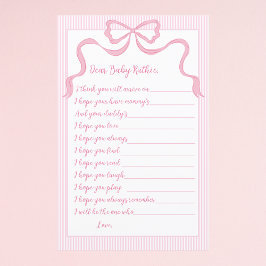 Baby shower spel, Baby advies Kaart, roze boog Bab