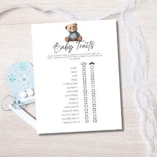 Baby Shower Spel Baby Jongen Baby Kenmerken Van Ou Kaart