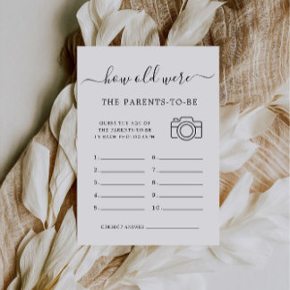 Baby shower spel Hoe oud waren de toekomstige oude Kaart
