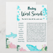 Baby shower spel Kaart woord zoeken (Voorkant / Achterkant)