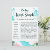 Baby shower spel Kaart woord zoeken (Staand voorkant)