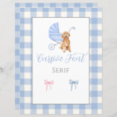 Baby shower Spel Sjabloon (Voorkant / Achterkant)