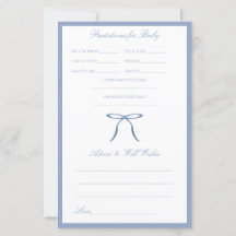 Baby Shower Spel voor Baby Jongen met Blauwe Strik